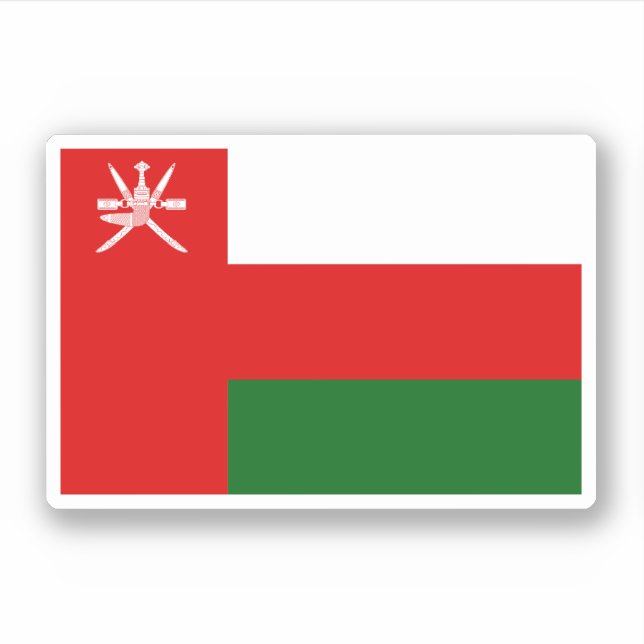 Oman Flagga Klistermärken (Framsida)