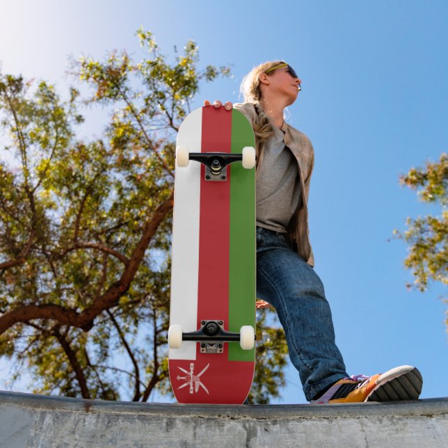 Oman flagga mini skateboard bräda 18,5 cm (Utomhus 1)