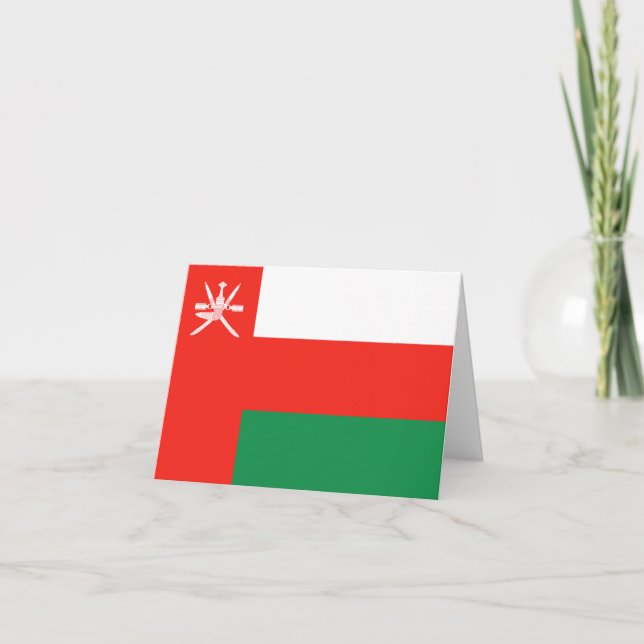 Oman Flagga Notkort Kort (Framsida)