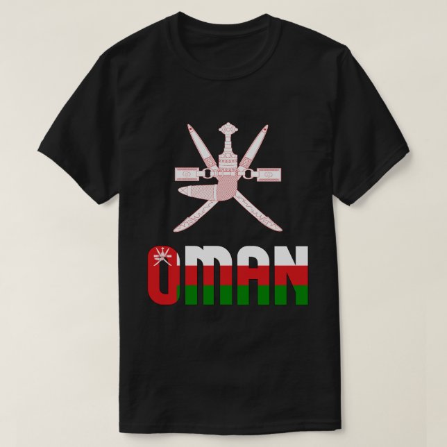 Oman Flagga och Jacka av Arm Patriotic T Shirt (Design framsida)