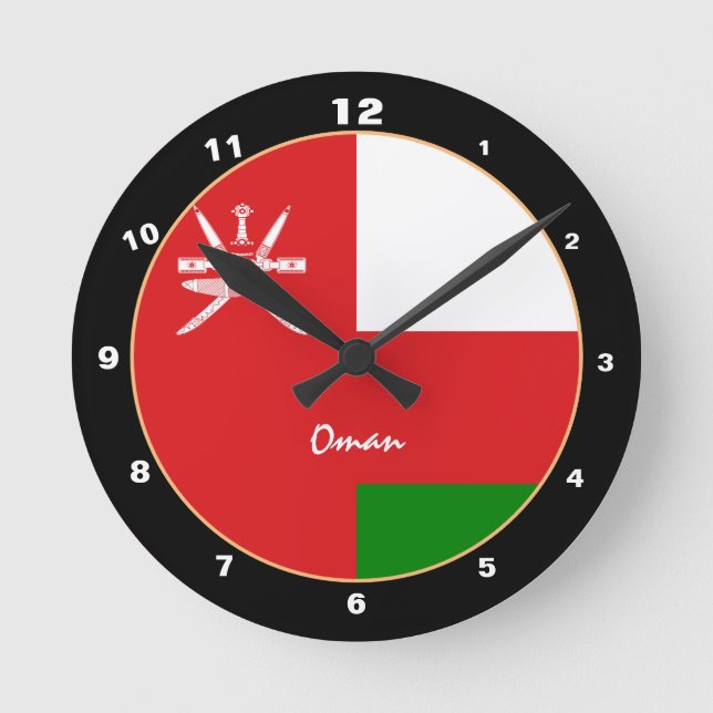 Oman Flagga, Oman trendig Hem /design klocka (Framsida)