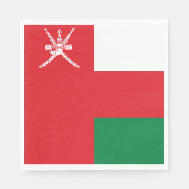 Oman Flagga Pappersservett (Framsidan)