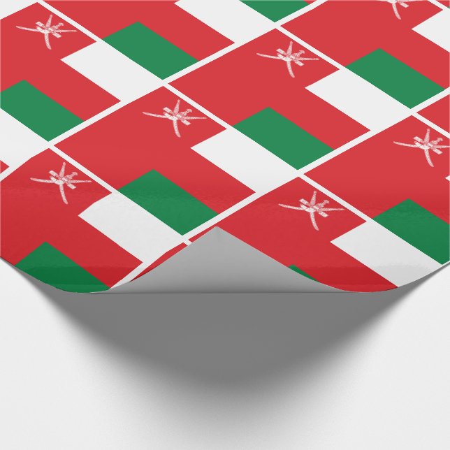 Oman Flagga Presentpapper (Hörn)
