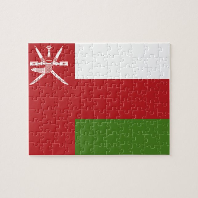 Oman flagga pussel (Horisontell)