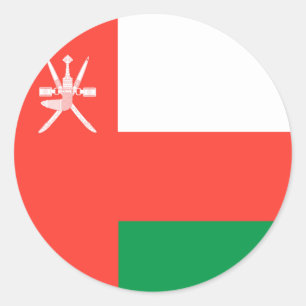 Oman Flagga Runt Klistermärke