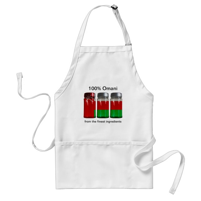 Oman Flagga Spice Burk Apron Förkläde (Framsidan)