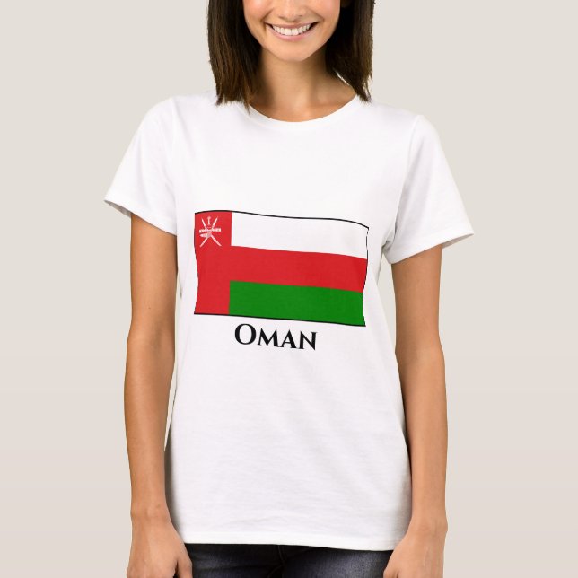 Oman Flagga T Shirt (Framsida)
