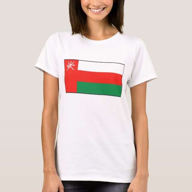 Oman Flagga x Karta T-Shirt (Framsida)