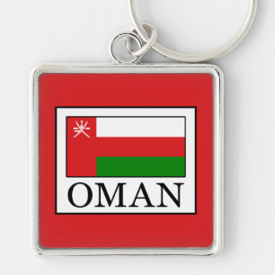 Oman Fyrkantig Silverfärgad Nyckelring