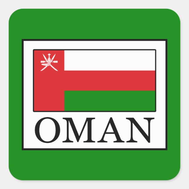 Oman Fyrkantigt Klistermärke (Framsida)