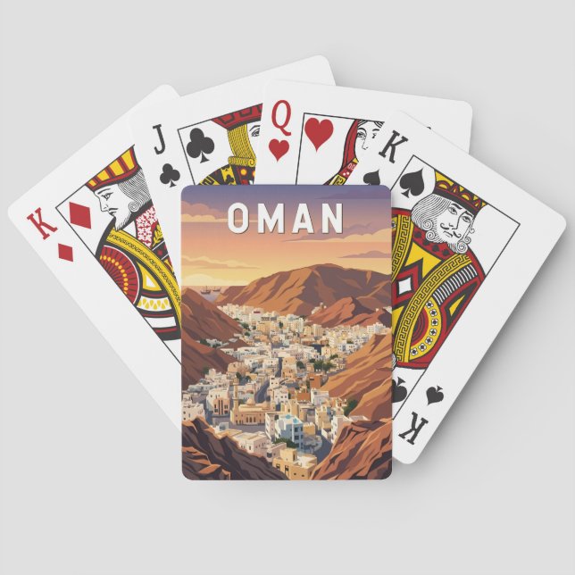Oman Illustration Resa Konst Vintage Casinokort (Baksidan)