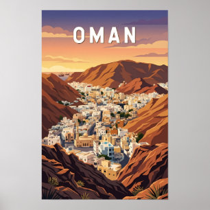 Oman Illustration Resa Konst Vintage Poster