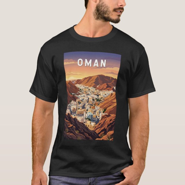 Oman Illustration Resa Konst Vintage T Shirt (Framsida)