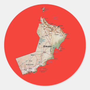 Oman kartaklistermärke runt klistermärke