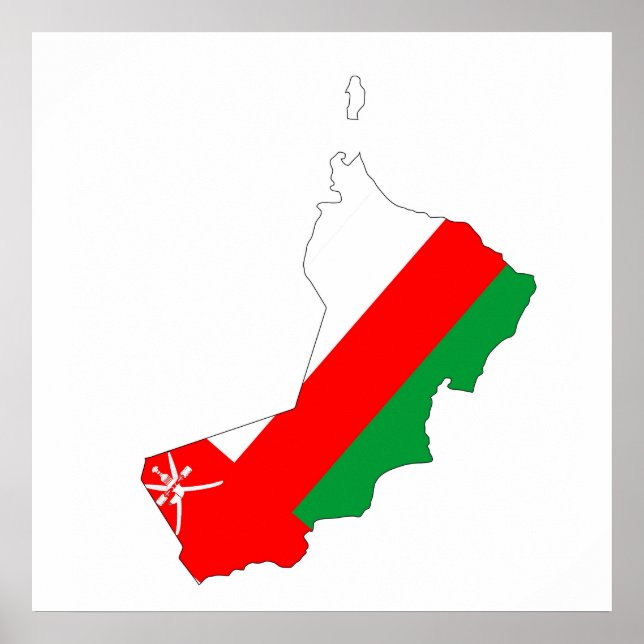 oman land flagga, silhuette nation poster (Framsidan)