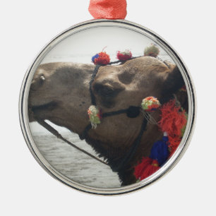 Oman Muscat Camel Photo Art Skriv ut Julgransprydnad Metall