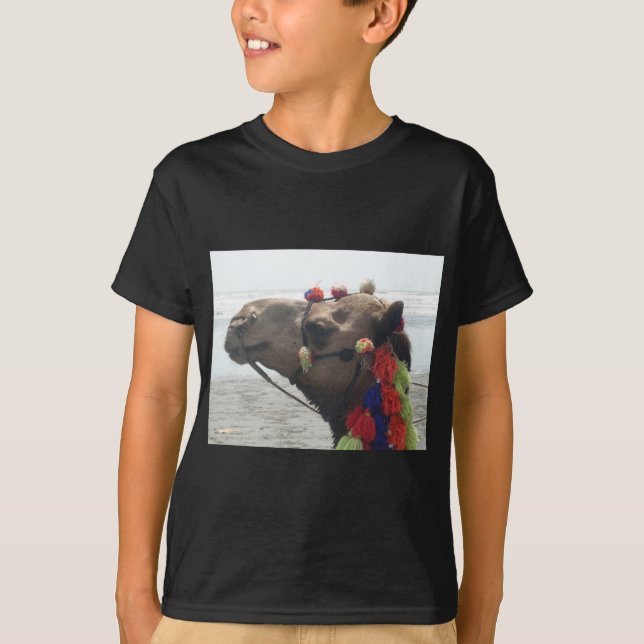 Oman Muscat Camel Photo Art Skriv ut Tee (Framsida)