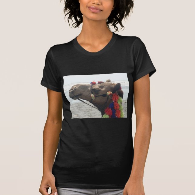 Oman Muscat Camel Photo Art Skriv ut Tee Shirt (Framsida)