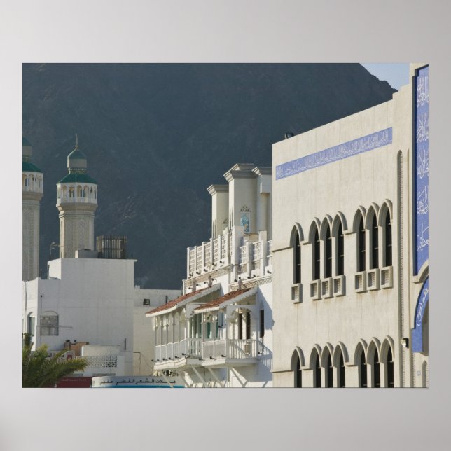 Oman, Muscat, Mutrah.. Mutrah Corniche Mosque och Poster (Framsidan)