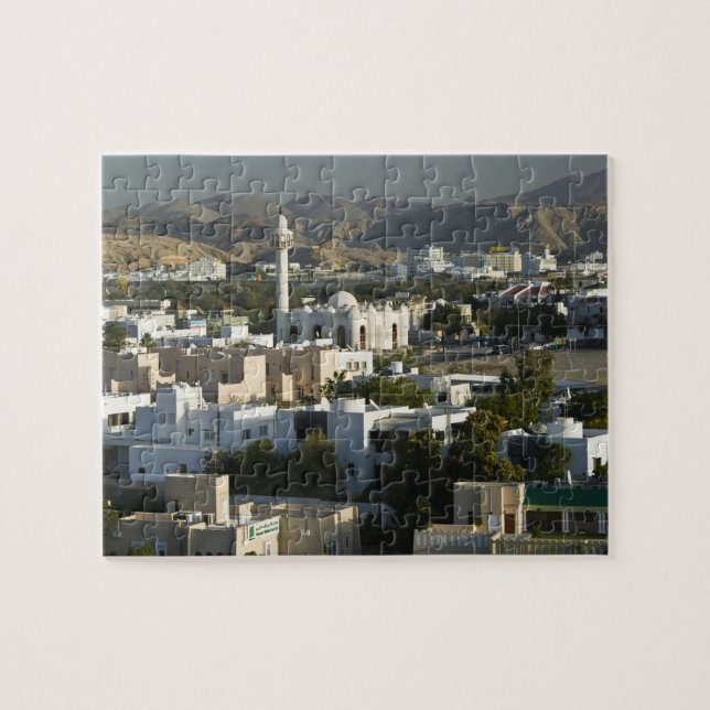 Oman, Muscat, Qurm. Byggnader i Qurm-området / 2 Pussel (Horisontell)