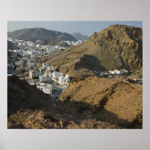 Oman, Muscat, Ruwi/Al Hamriyah. Utsikt över Ruwi / Poster