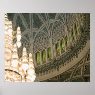 Oman, Muscat, Sultan Qaboos-moské Poster