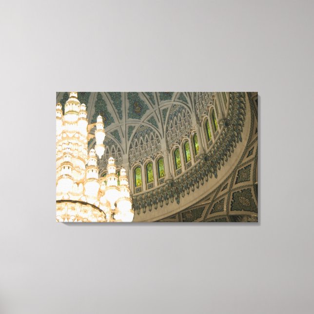 Oman, Muscat, Sultan Qaboos-moskén Canvastryck (Framsida)