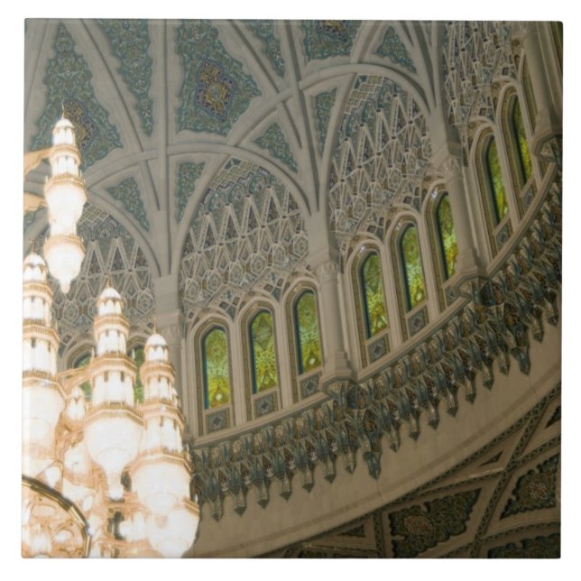 Oman, Muscat, Sultan Qaboos-moskén Kakelplatta (Framsidan)
