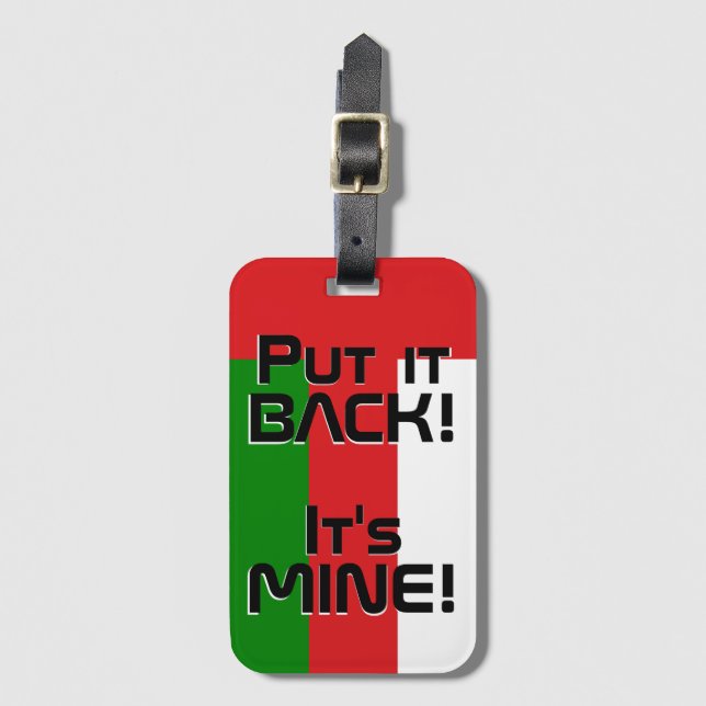 Oman National Flagga Funny Patriotic Bagagebricka (Framsida vertikal)