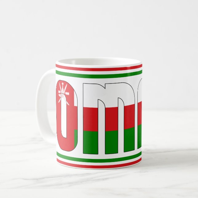Oman National Flagga Patriotic Kaffemugg (Framsida vänster)