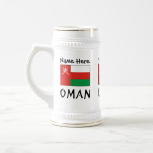 Oman och Omani-flagga med ditt namn Sejdel