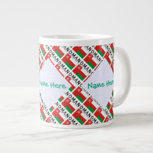 Oman Omani Flag Kakel Grön Personlig Jumbo Mugg