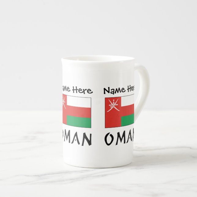 Oman Omanis flaga Personligt namn  Benporslin Mugg (Framsida höger)