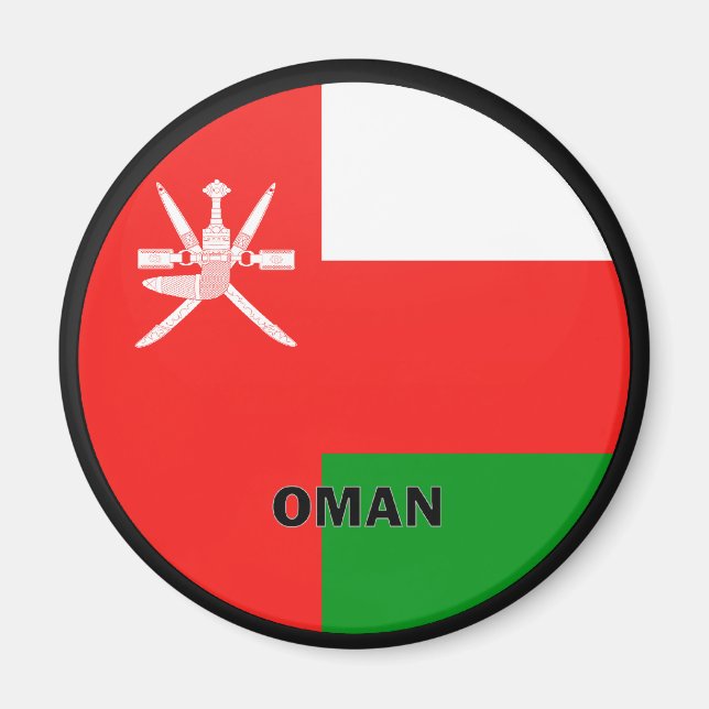 Oman Roundel Flagga Magnet (Framsidan)