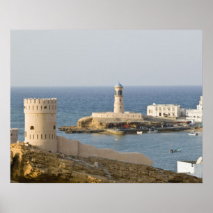 Oman, Sharqiya-regionen, Sur. Tornen i Al Ayajh Poster