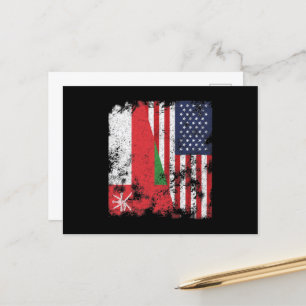 Oman USA flagga - Halvamerika Vykort