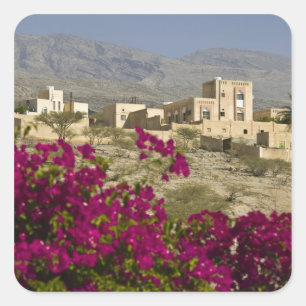 Oman, Västra Hajar-bergen, Al Hamra. Stad Fyrkantigt Klistermärke