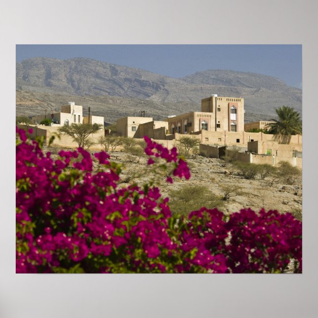 Oman, Västra Hajar-bergen, Al Hamra. Stad Poster (Framsidan)