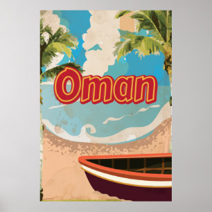 Oman vintage resoraffisch poster