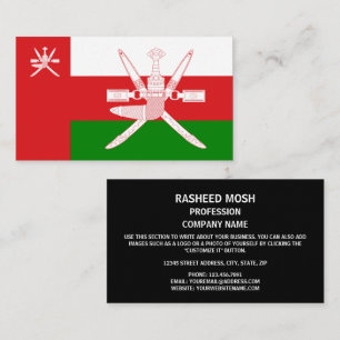 Omani Flagga & National Emblem, Oman-Flagga Visitkort