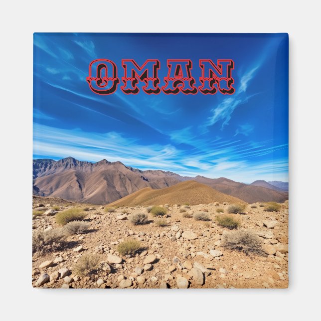 Omani-terräng i bergstrakter magnet (Framsidan)