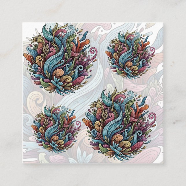 Omanipulerad Bloom: Organisk energi Fyrkantigt Visitkort (Framsida)