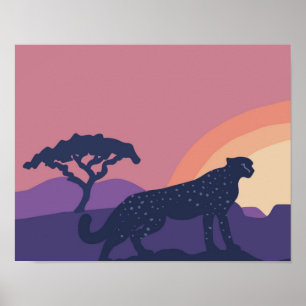 Omanipulerad Cheetah 14-tums x 11-tums Art-utskrif Poster