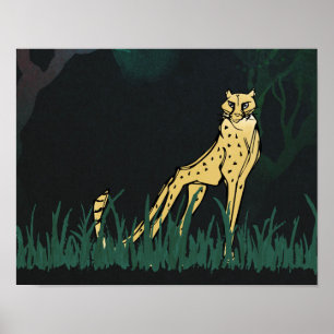 Omanipulerad Cheetah 14"x 11" Art-utskrift Poster