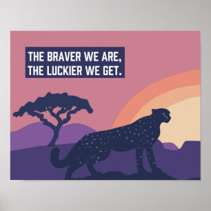 Omanipulerad Cheetah Luckier 14" x 11" Art-utskrif Poster