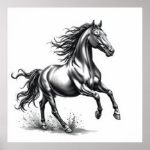 Omanipulerad Grace: Horse Charcol Art