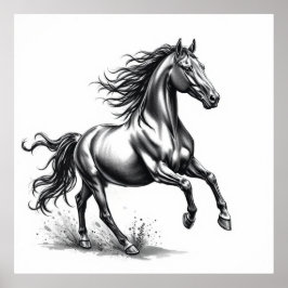 Omanipulerad Grace: Horse Charcol Art Poster