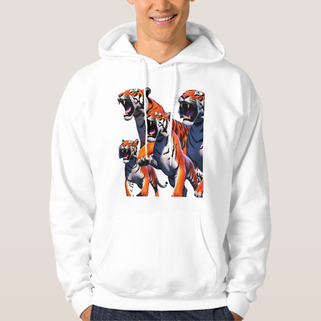 Omanipulerad rom: Tigers in Flight Hoodie (Framsida)