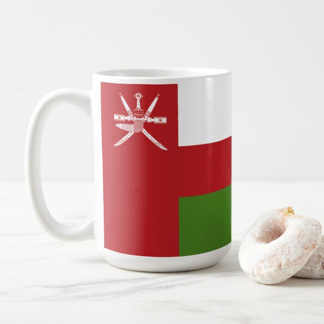 Omans flagga kaffemugg (Med munk)