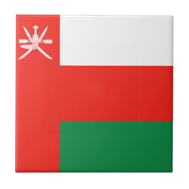 Omans flagga keramisk kakel (Framsidan)
